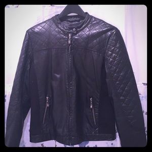 Style & Co black pleather jacket